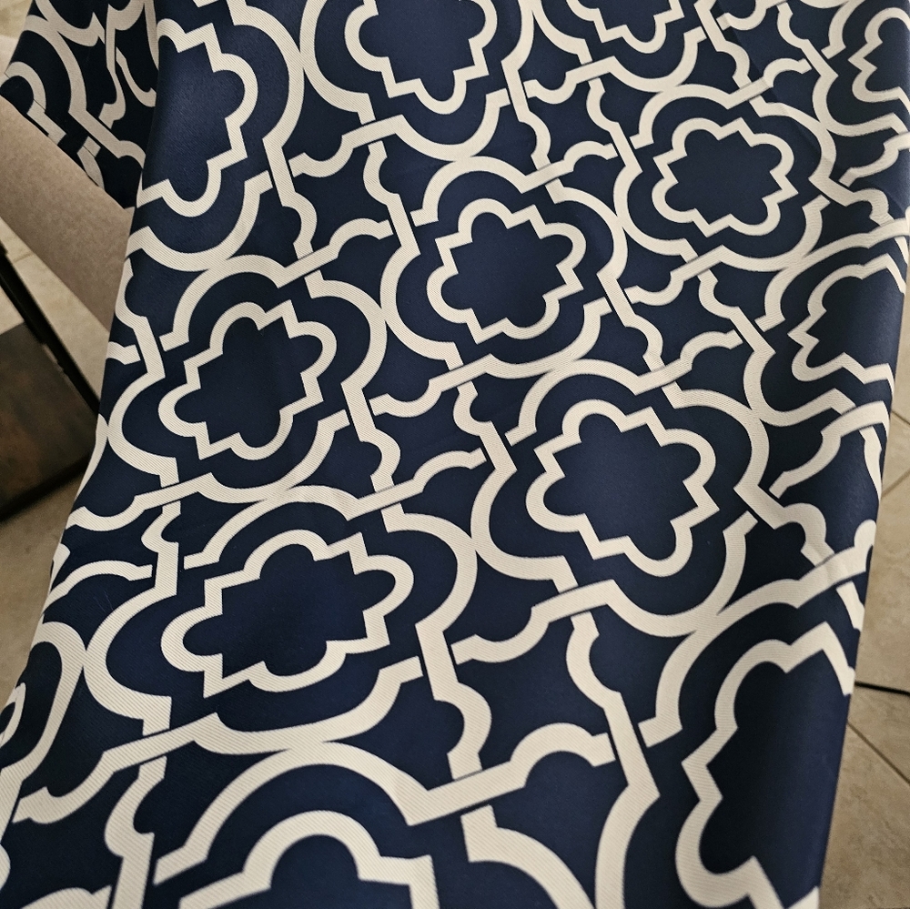 3 Sun Zero Blackout Grommet Curtain Panel 40" x 84" Blue/white - Picture 3 of 6